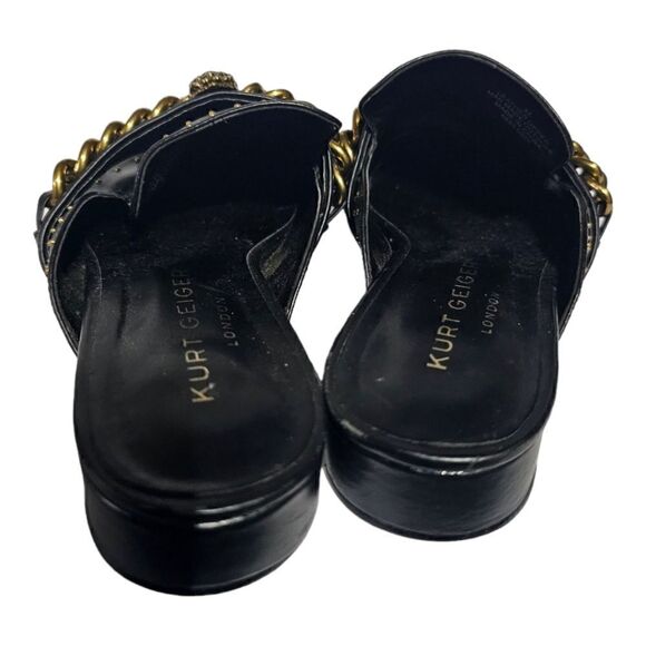 KURT GEIGER LONDON Black Leather Studded Chelsea Loafer Mule - Size 37 - Picture 4 of 8